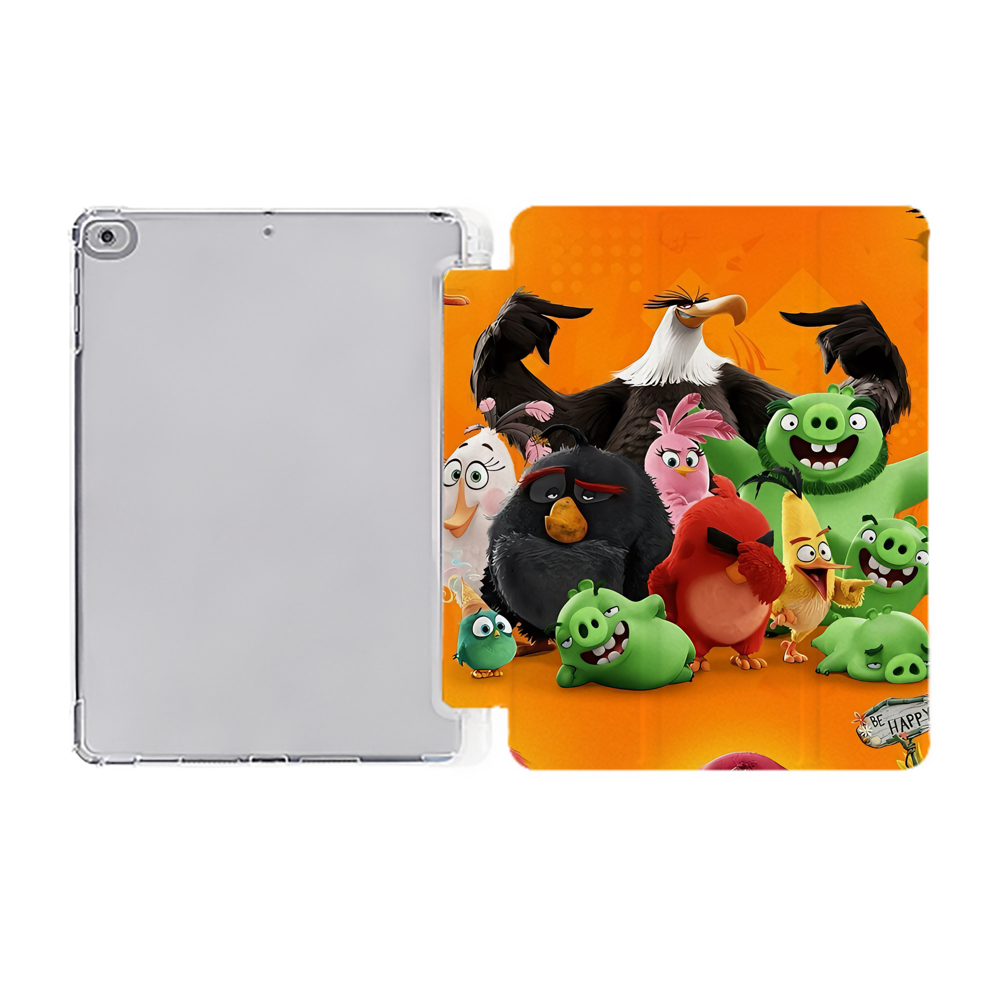 （画像用） Angry Birds アングリーバード IPad ケース ペン収納付き 三つ折りスタンド PUレザー×シリコン 対応機種9.5/10.5/10.9インチ